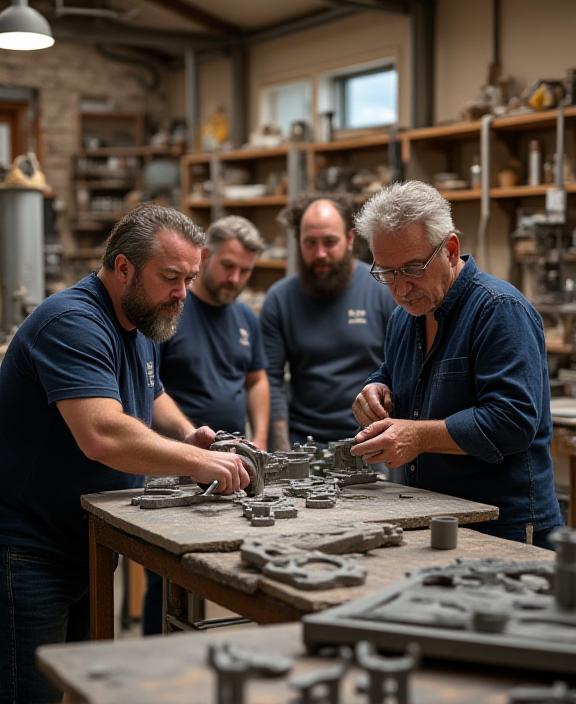 Il team di Ferro Ripara nella loro officina artigianale a Firenze.